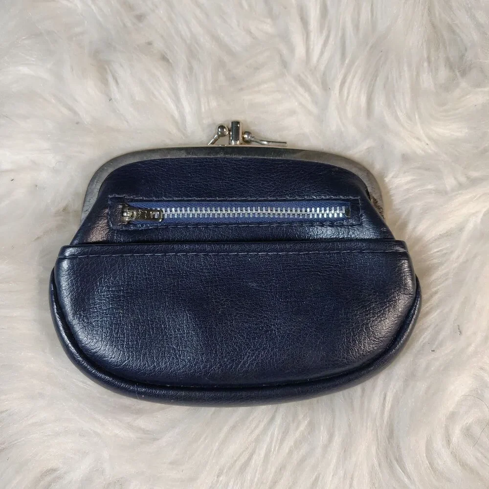 Kisslock Navy Wallet W 4 Compartments VTG